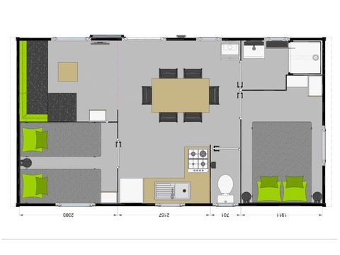 MOBILHOME 4 personas - PREMIUM 2 hab 4 pers