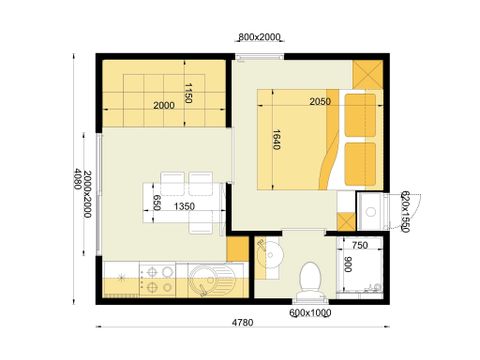 MOBILHOME 2 personnes - Mobil-home | Comfort | 1 Ch. | 2 Pers. | Terrasse surélevée | Clim. | TV